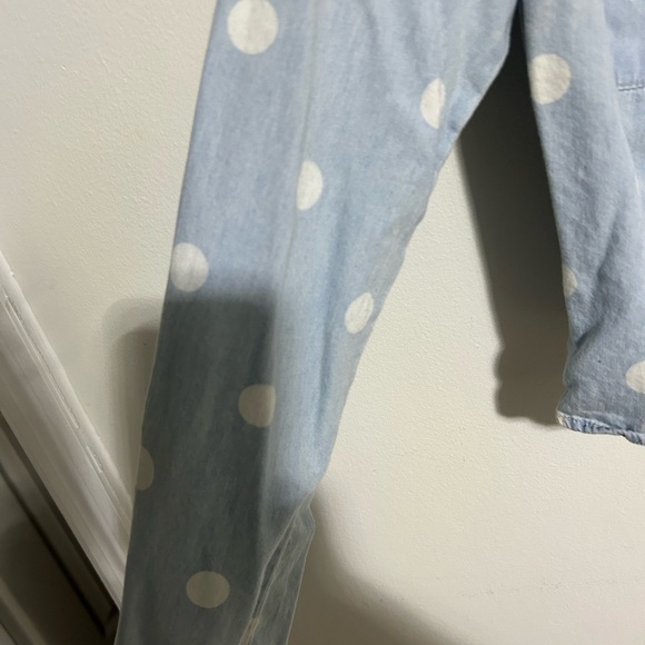CHAMBRAY Xsmall POLKA DOT CROPPED SHIRT - Picture 5 of 13